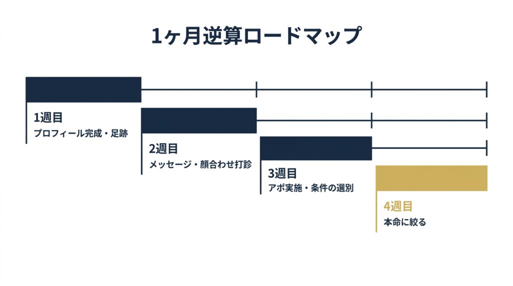 ペイターズ1ヶ月プランで本命と出会うための4週間逆算ロードマップ