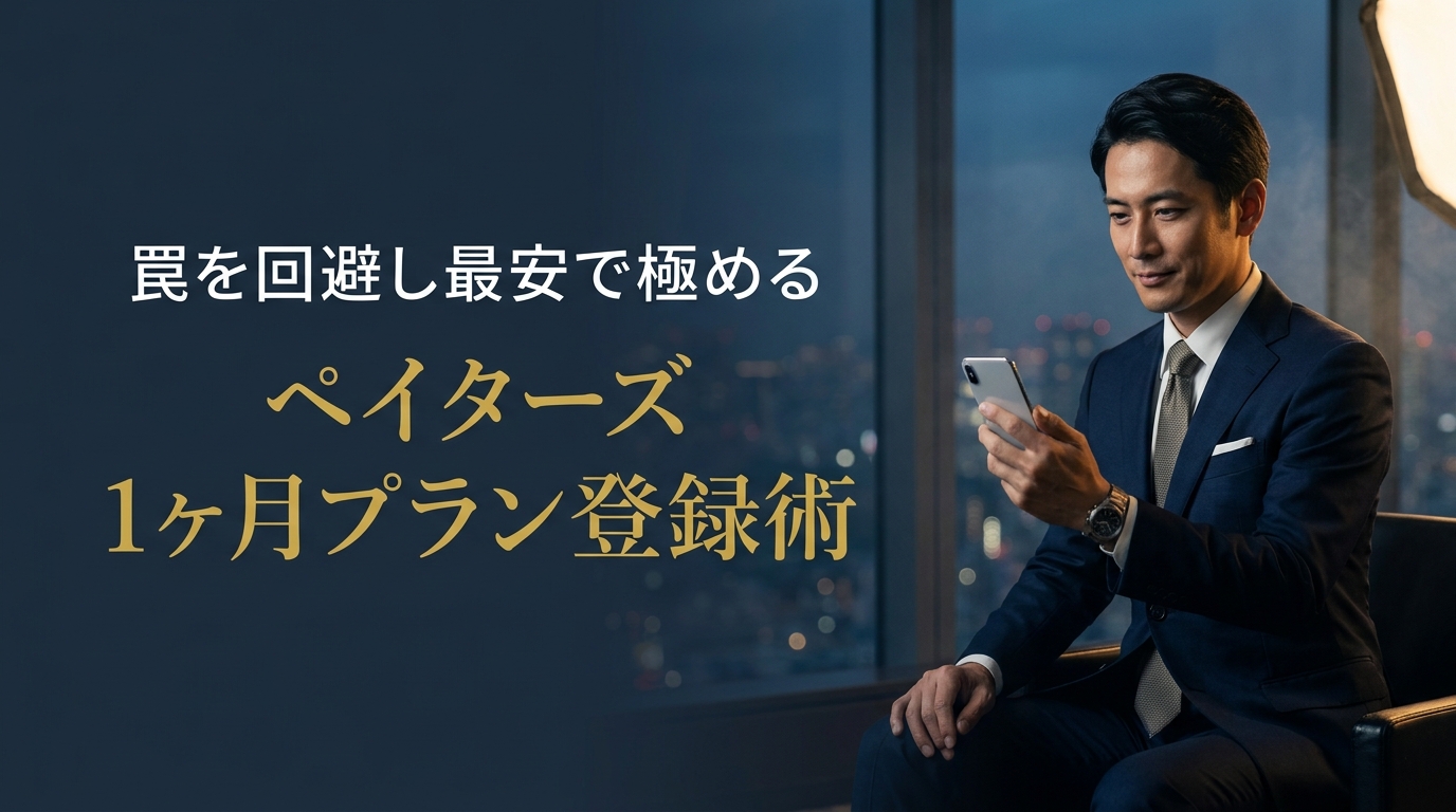 ペイターズの1ヶ月プランに最安値で登録し高額課金の罠を回避する裏ワザ