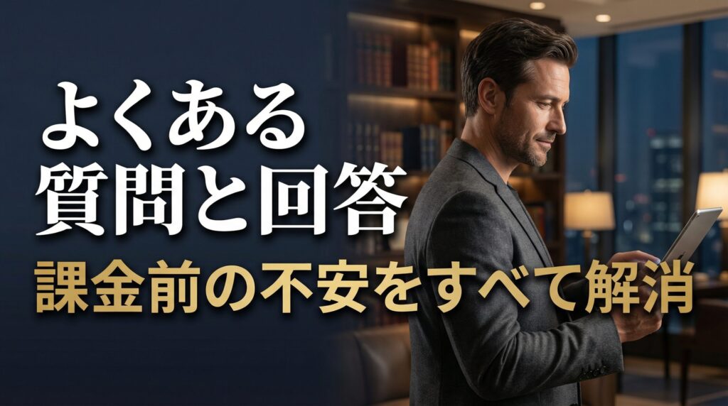 タブレットで情報を確認する男性。ペイターズのVIP・ゴールド会員に関するよくある質問に答える見出し画像。