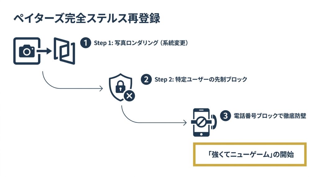 ペイターズで身バレせずに再登録する3つの手順
