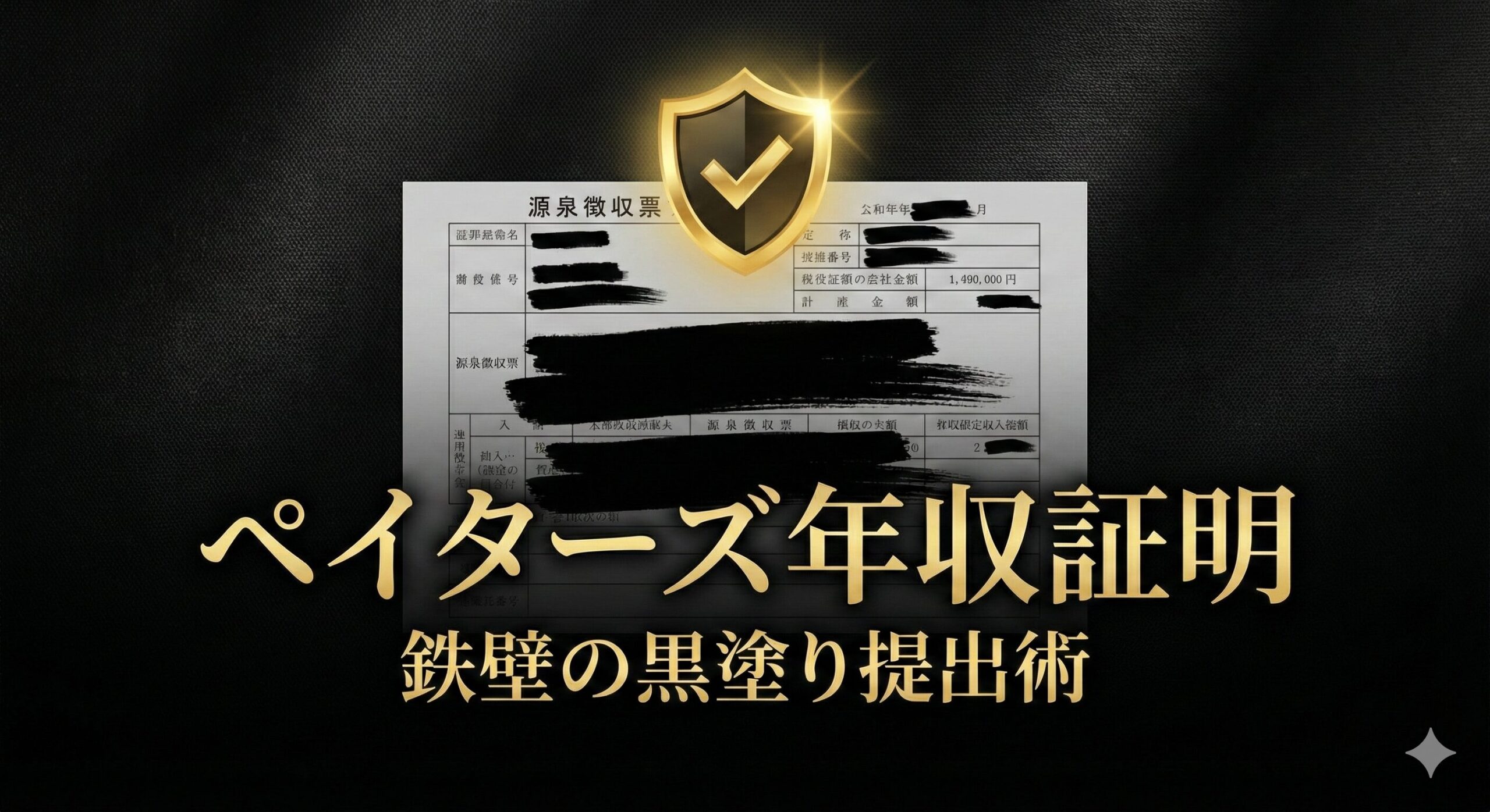 ペイターズの年収証明を安全に行うための黒塗りマスキング術とメリットを表現したアイキャッチ画像
