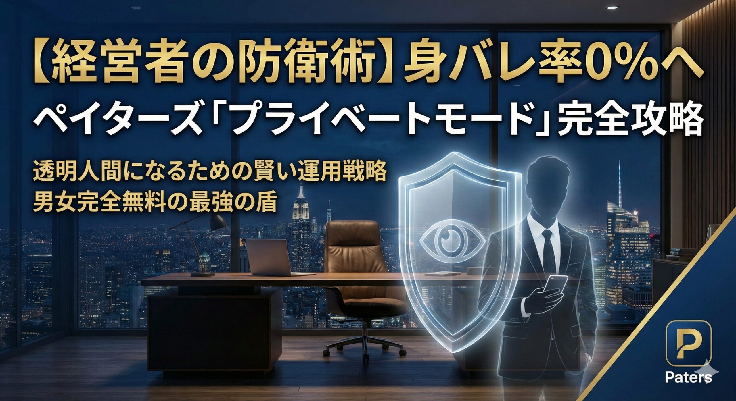 【経営者の防衛術】ペイターズのプライベートモードで身バレ率0%へ｜"目のマーク"の正体と賢い運用戦略