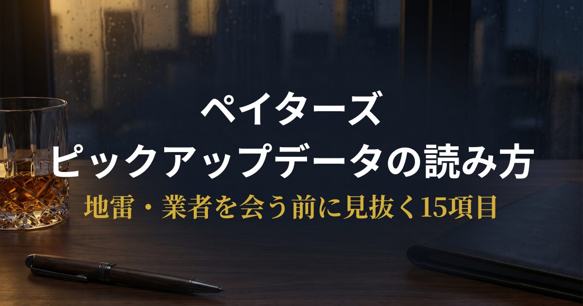 ペイターズのピックアップデータ15項目の読み方を解説するアイキャッチ