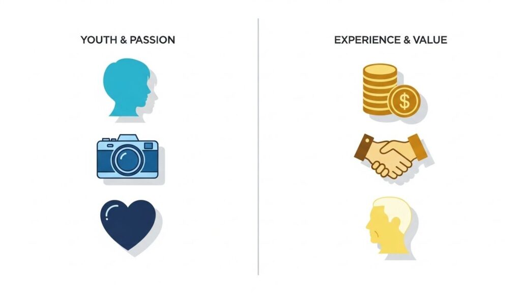 一般マッチングアプリとラブアンの評価基準の違いを比較した図解