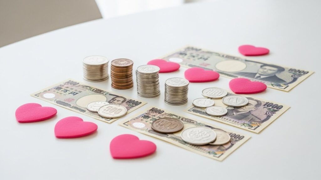 お金とデートのイメージ