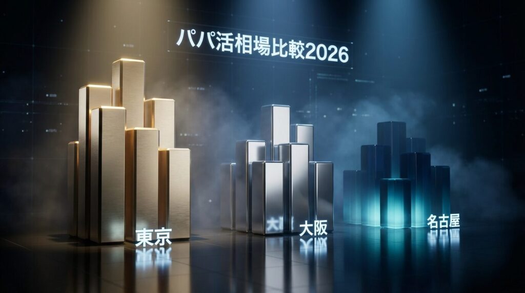 名古屋パパ活相場 東京大阪との比較グラフ2026