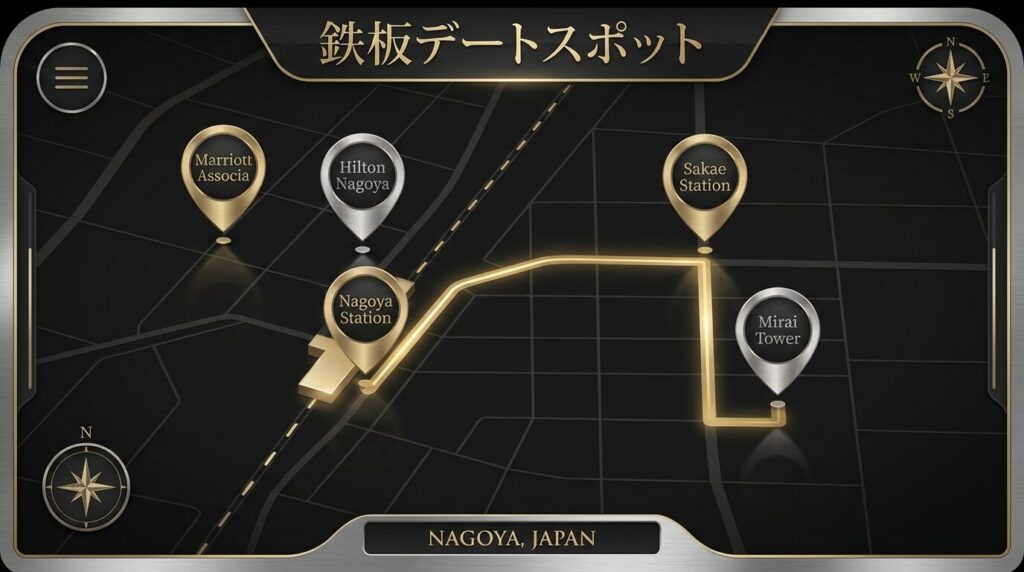 名古屋パパ活 顔合わせおすすめスポット地図 名駅 栄