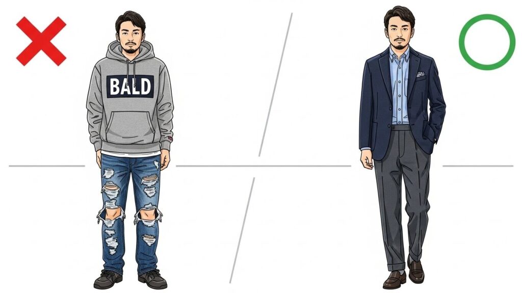 40代パパ活男性のNGファッションとOKなジャケパンスタイル比較