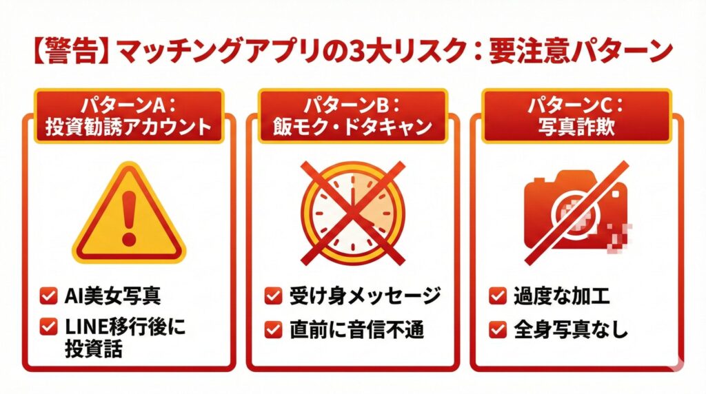 ペイターズで注意すべき3つの地雷パターンを図解したインフォグラフィック
