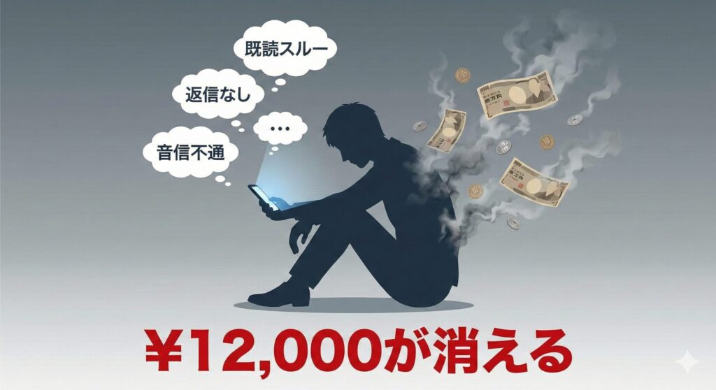 ペイターズに課金しても成果が出ずお金が無駄になるリスクを示すイメージ