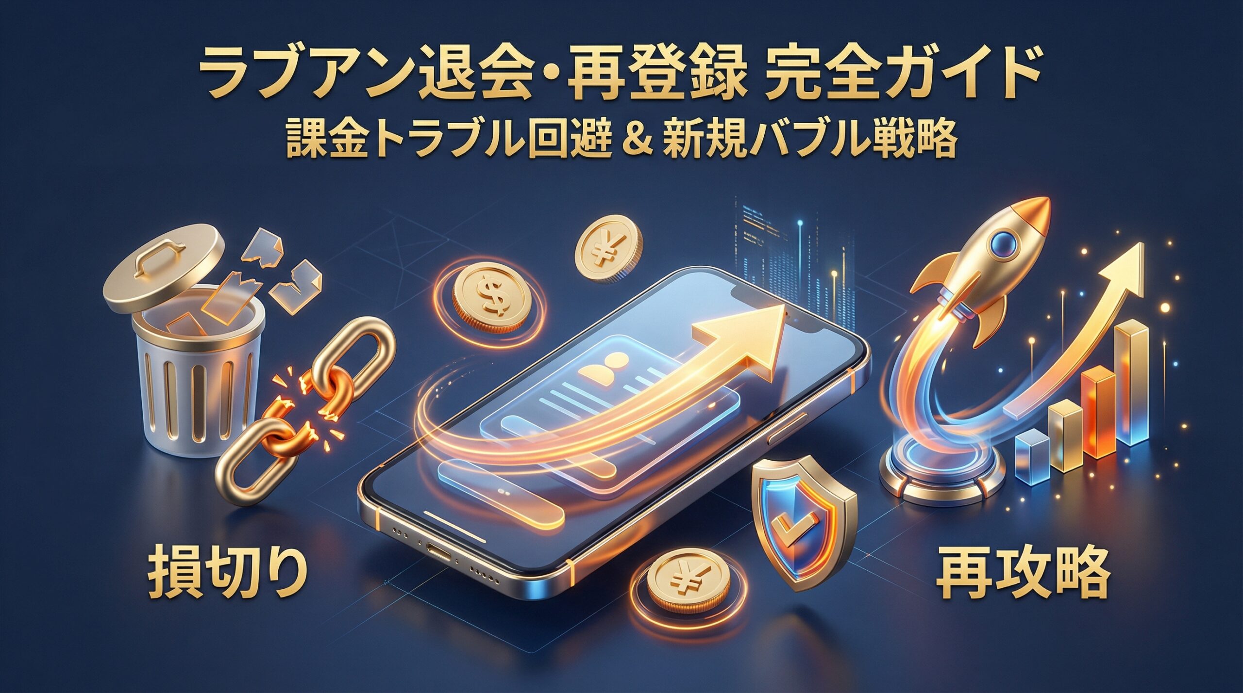 ラブアンの退会方法と再登録の裏技、課金更新を防ぐ完全手順をまとめた記事のアイキャッチ画像