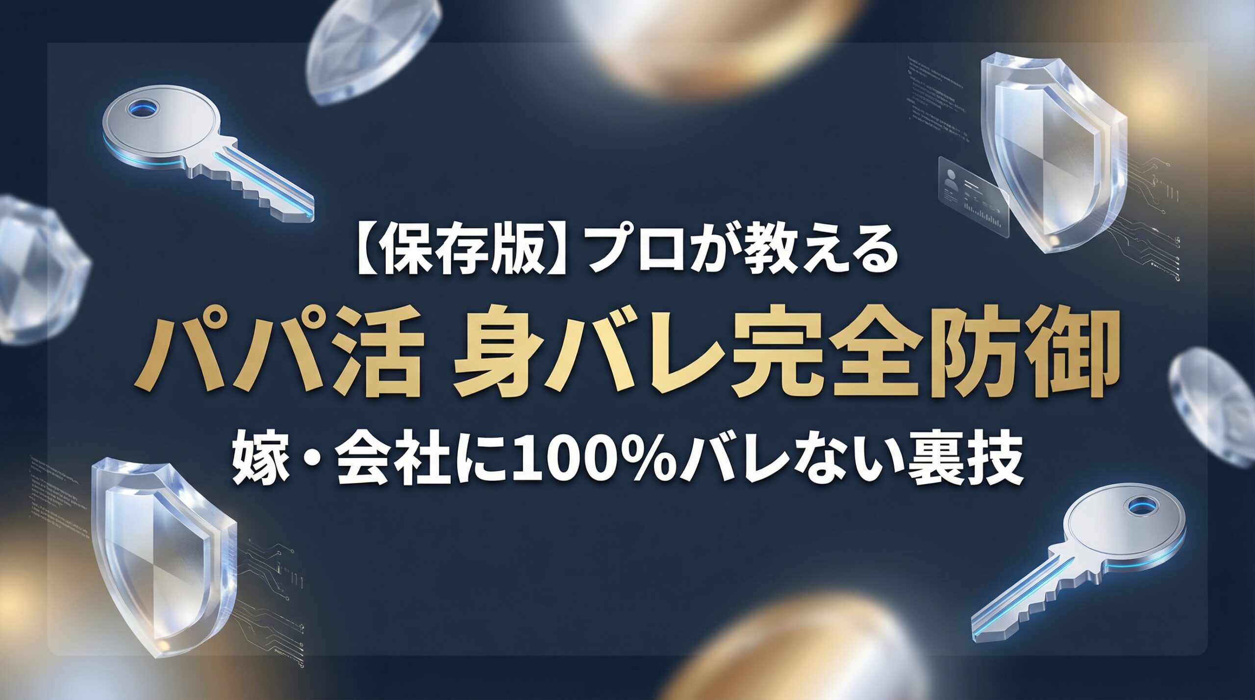 パパ活アプリの身バレ対策と嫁や会社にバレない完全防御の裏技を解説するアイキャッチ画像