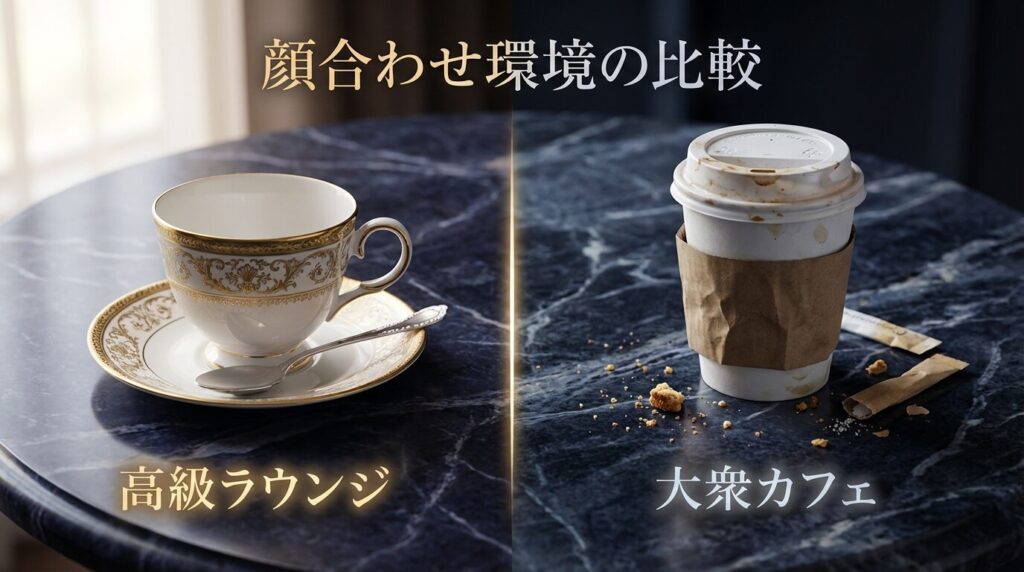 新宿のパパ活顔合わせスポットにおけるラウンジとカフェの環境比較