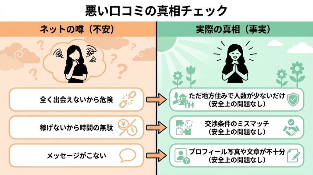 Pappyの悪い口コミの真相。危険性と不満の切り分けを解説する比較図。