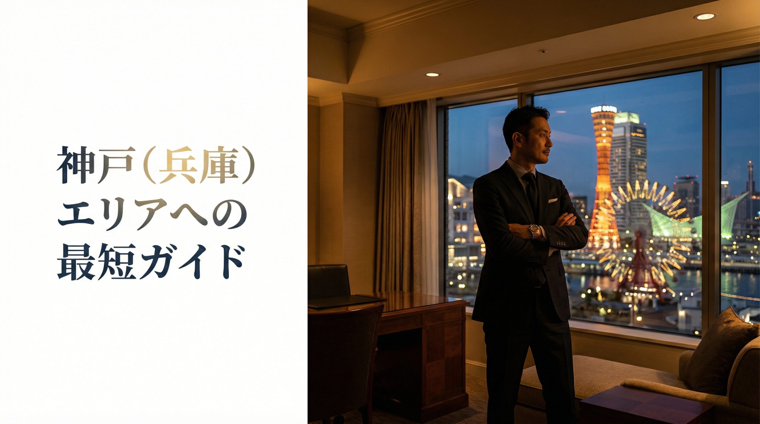 神戸の夜景を背景にしたパパ活アプリ攻略記事のアイキャッチ画像