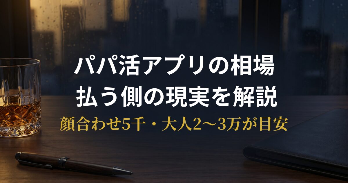 パパ活アプリの相場早見表と払いすぎラインを解説するアイキャッチ