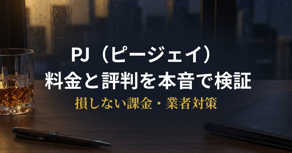 PJの料金・口コミ・サクラ有無を検証するアイキャッチ