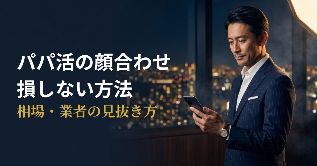 パパ活の顔合わせで損しない方法を解説するアイキャッチ